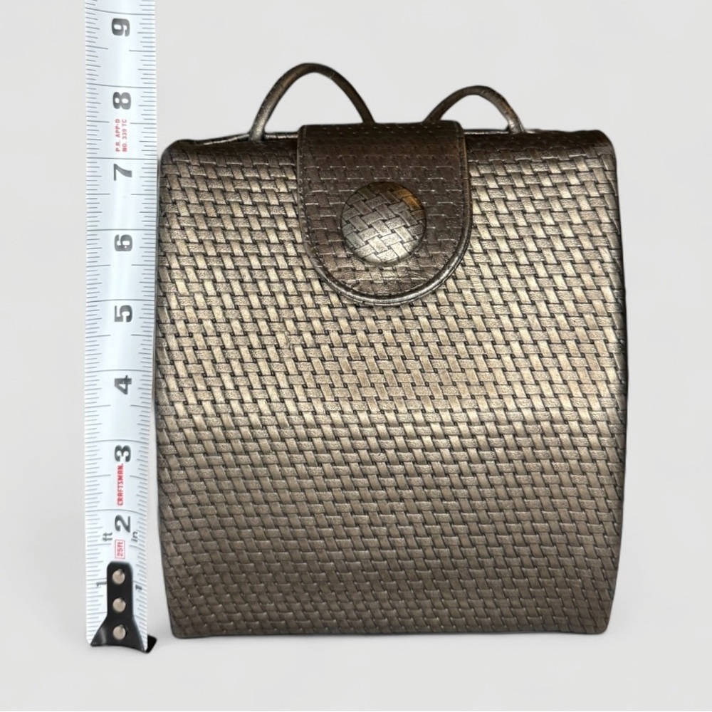 Vintage Ande Bronze Woven Evening Bag | 1960s Crossbody Purse - Picture 12 of 15